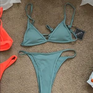 NEW! Ribbed tie zaful bikini. Never worn!